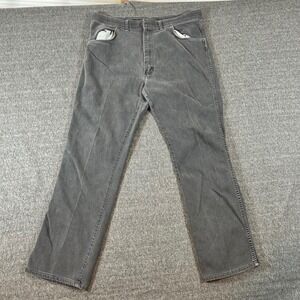 Vintage Wrangler Jeans Mens 38x32 Fits 36x30 Gray Denim Pants Cotton Stretch Fit